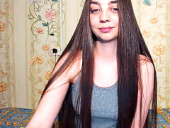 fantastic lengthy Haired brown-haired Hairplay and Brushing, Long Hair, Hair