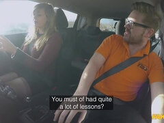 Fake Driving School - 34F Titties Bouncing In Driving Lesson 1 - Madison Stuart