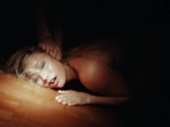 A sexy slut is in the dark room and she is getting manhandled