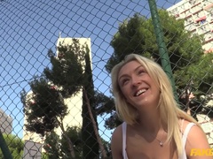 Blonde fucks as her boyfriend stays home
