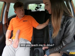 Fake Driving School - 18Yo Girl Darkhaired Babe Snatch Stretched 2 - Michael Fly