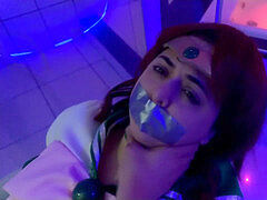 Sailor Jupiter gripped, trussed and gagged obliged to squirt