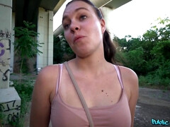 Simple-hearted amateur girl was talked to fuck with stranger very easy