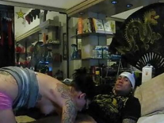 Iam Pierced and also tattooed couple getting down and dirty