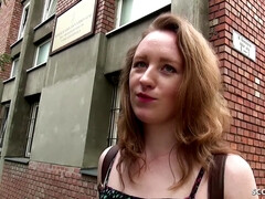 GERMAN SCOUT - REAL GINGER COLLEGE TEEN SEDUCE TO ANAL AT PUBLIC CASTING - Small tits