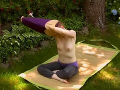 Eliza Experiments with Hairy Yoga in Outdoor Video