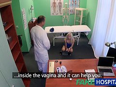 Valerie Fox's Fake Hospital Roleplay: Blonde patient gets a hot cumshot on her tattooed pussy