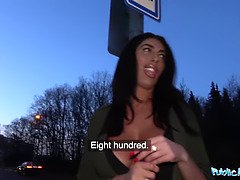 Public Agent Cheating big boobs Brit deepthroats thick cock on holiday