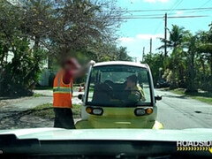 Roadside - Short Haired Redhead Gets Fucked By Mechanic's Big Cock