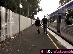 Amateur couple fucking on the train