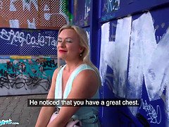 Public agent enormous breasts blondie lily fun fucked behind train station
