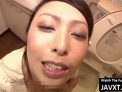 Asian, Blowjob, Japanese, Milf, Mom, Sperm, Toilet, Wife