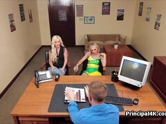 Cougar and cheerleader getting nailed at the office