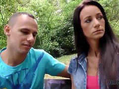 Evelyn Neill cheats on her boyfriend for cash & takes it hard in the wild