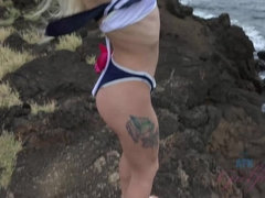 Beach, Bikini, Blowjob, Flashing, Orgasm, Outdoor, Pov, Skinny