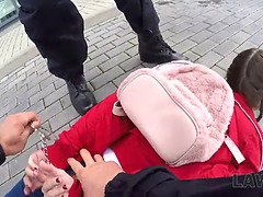 Girl is caught by Security officer who want nothing from her but fucking