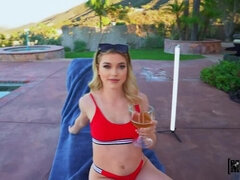 Rich VLogger Anny Aurora Plows Pool Man! in POV