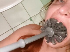 Dirty, Homemade, Humiliation, Licking, Redhead, Toilet