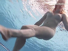 Ass, Big tits, Fetish, Pool, Redhead, Solo, Tight, Underwater