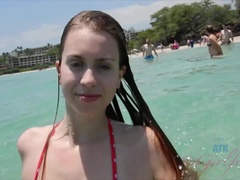 Amateur, Plage, Doigter, Petite amie, Orgasme, De plein air, Pov