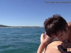 Catalya ass fucked by two guys on a boat