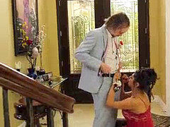 Latina shemale barebacked by her prom rendezvous