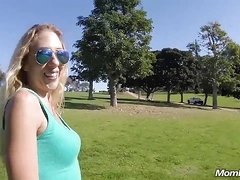 Amateur, Blonde, Blowjob, Cumshot, Facial, Mom, Pov, Public