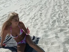 Amateur, Beach, Blonde, Doggystyle, Girlfriend, Licking, Masturbation, Outdoor