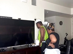 Construction Worker Kendale Offers His BBC to a Lucky Client During Work