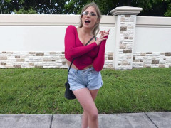 Amateur, Rubia, Autobús, Gafas, Al aire libre, Sexo soft