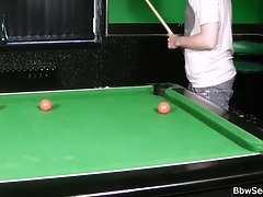 He cheats with bbw in fishnets on the pool table