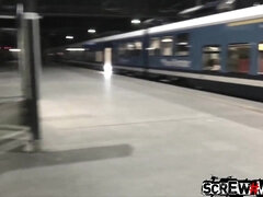 ScrewMeToo Shower Bj Quickie Before Train Ride - Antonia sainz