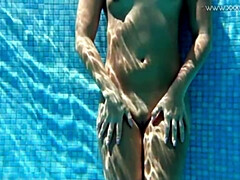 Jessica Lincoln gets horny and naked in the pool