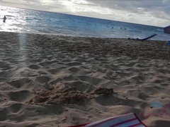 Amateur, Beach, Blowjob, Outdoor, Pov, Public, Voyeur, Wet