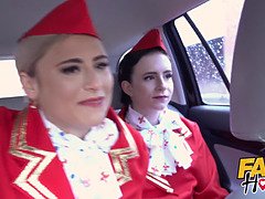 Blonde, Blowjob, Fetish, Orgasm, Pantyhose, Skinny, Stewardess, Threesome