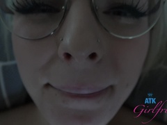 Amateur, Creampie, Footjob, Girlfriend, Glasses, Orgasm, Pov, Smoking