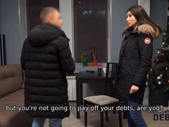 Russian teen Monica Wet goes rough with debt collector in Debt4k