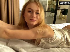 (Nancy A) - Beautiful Blue Eyed Girlfriend Give The Best Morning Blowjob Ever