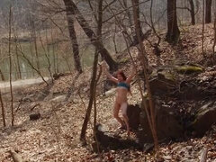 Hot Redhead MILF Rebeccaxhot Gives Blowjob in Nature - Outdoor Sex & Public Nudity