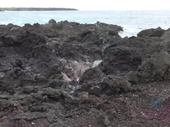 Plage, Bikini, Lunettes, Nue, Cheveux courts, Maigrichonne, Jupe, Nénés