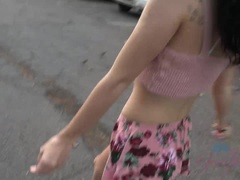 Blowjob, Cum in mouth, Outdoor, Petite, Pov, Skinny, Voyeur, Wet