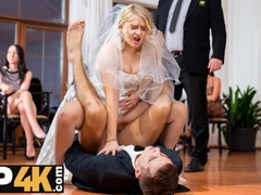 Blonde, Bride, Cheating, Cuckold, Public, Stockings, Wedding