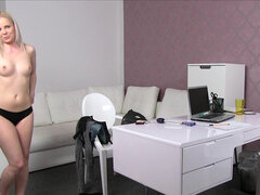 Blonde, Couple, Dildo, Fingering, Office, Screaming, Toys, Wet