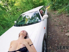 Stacy Cruz - Private Car Service - reality POV hardcore with blonde in stockings fucked outdoors