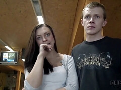 Watch as 18-year-old Czech girl Cocu earns money for a hot POV blowjob with her chatty friend