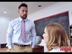 Hot Blonde High school teenager Karla Kush anal Fuck From Teacher After Getting Out Of Trouble