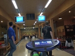 Hunter goes wild for cash in bowling alley - POV reality porn