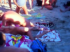 Praia, Bundão, Coleção, Grupo, Interracial, Nu pelado, Nudista, Público