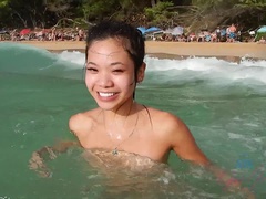 Anal, Plage, Doigter, Branlette thaïlandaise, Petite amie, Orgasme, De plein air, Fumer