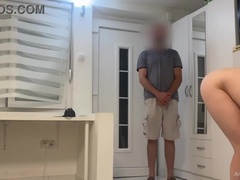 Naked Delivery Guy Meets Hot Blonde Wife